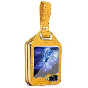 BZN for Samsung Galaxy Z Flip5 Rocky Series Polsband Houder PC Telefoon Case(Roze)(Geel)(Wit) etc (Color : Yellow)