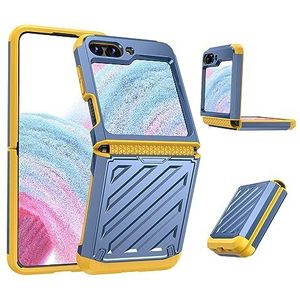 BZN for Samsung Galaxy Z Flip5 2 in 1 Kleur Contrast TPU Hybride PC Telefoon Case(Zwart)(Zilver)(Groen) etc (Color : Blue)