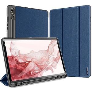 BZN for Samsung Galaxy Tab S9 Domo-serie stoffen textuur magnetische lederen tablethoes (zwart) (blauw) (roze) (Color : Blue)