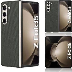 BZN for Samsung Galaxy Z Fold5 PU lederen pc-telefoonhoes (wit) (zwart) (blauw) enz (Color : Green)