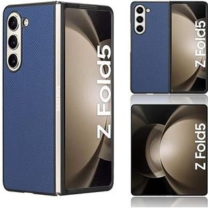 BZN for Samsung Galaxy Z Fold5 PU lederen pc-telefoonhoes (wit) (zwart) (blauw) enz (Color : Blue)