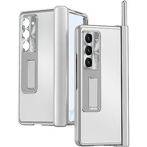 BZN for Samsung Galaxy Z Fold5 Aluminium Dubbel Scharnier Schokbestendig Telefoon Beschermhoes (Zilver) (Zwart) (Goud) enz. (Color : Silver)