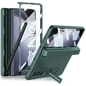 BZN for Samsung Galaxy Z Fold5 Magnetische Volledige Dekking Telefoon Flip Case met Pen Box (Grijs) (Wijnrood) (Groen) enz. (Color : Night Green)