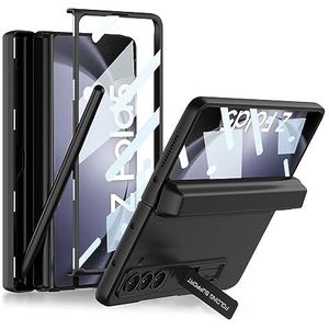 BZN for Samsung Galaxy Z Fold5 Magnetische Volledige Dekking Telefoon Flip Case met Pen Box (Grijs) (Wijnrood) (Groen) enz. (Color : Black)
