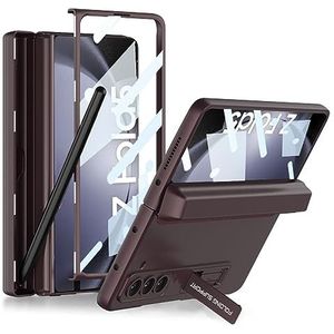 BZN for Samsung Galaxy Z Fold5 Magnetische Volledige Dekking Telefoon Flip Case met Pen Box (Grijs) (Wijnrood) (Groen) enz. (Color : Wine Red)