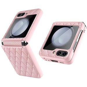 BZN for Samsung Galaxy Z Flip5 Diamond Lattice Scharnier Telefoonhoesje (Zwart) (Groen) (Roze) (Paars) (Color : Pink)