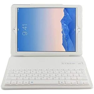 ZAORUN Tablet PC Toetsenbord Compatibel voor iPad Air 2 / iPad 6 Bluetooth Toetsenbord Litchi Texture Smart Cover Lederen Hoesje met Houder en Slaap/Wake-up Functie (Zwart) (Kleur: Wit)