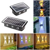 4LED Solar Wandlamp Buiten Waterdicht Op en neer Tweekoppige Spotlights (Kleur Licht)