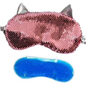 Oogmasker Slapen Slaaphulpmiddel Blinddoek, 2 kleuren Pailletten Oogmasker Comfortabele katoenen doek met geloogmasker Perfect for blefaritis Gezwollen ogen en donkere kringen (roze) (Kleur: Roze, Maa