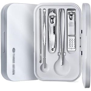 Teennagelknippertoe nagelknippernagelknipper setClippers Set (5 stuks), roestvrijstalen manicureset for mannen en vrouwen, draagbare professionele vinger- en teennagelset manicure pedicure kit (Color