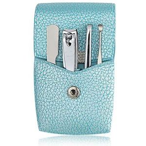 Teennagelknippertoe nagelknippernagelknipper setClippers Set en groene lederen tas dames manicure beauty tool reizen nagelknipper zilveren nagelknipper 4-delige set manicure pedicure kit (kleur: C) (