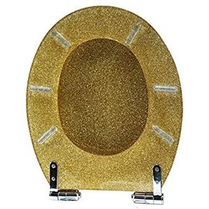 Toiletbril soft close toiletbril Toiletbrilhoes van hars, sprankelende toiletbril Glittertoiletbril Slow Close Toiletbril Rond, boven/onder vast, snelsluiting Langwerpige toiletbrillen van hars, 14,2