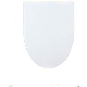 Universele toiletbril dikker vertragen dempen toiletdeksel topgemonteerd for U-vorm toilet, wit (wit)