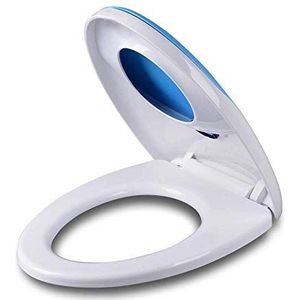 Universele toiletbril antibacterieel universeel V-vorm volwassen kind met zacht sluitend verstelbaar scharnier snelsluiting, 46,5~48,5 cm * 35 cm (wit 46,5~48,5 cm * 35 cm)