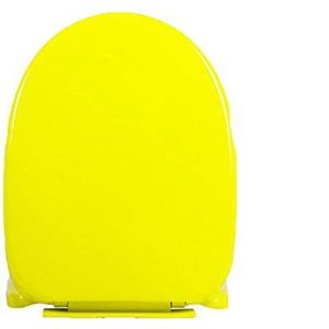 Soft Close Toiletzitting, Toilet Seat U/V/O Shape Toilet Lid with Adjustable Hinge Soft Close Top Mounted Toilet Seat for Bathroom and Washrooom,Blue-365-435 * 345mm (Color : Giallo, Size : 365)