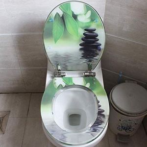 Soft Close Toiletzitting, Toilet Seat with Polyester Resin Coating Toilet Seat U-V Type Universal Toilet Seat,Q (Color : W)