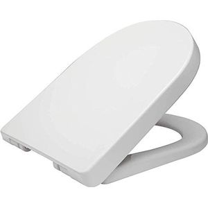 Soft Close Toiletzitting, D Shape White Toilet Seat Soft Close Adjustable Hinge Quick Release Top Fixed Toilet Seat Cover Bathroom Lid UF (Color :White)