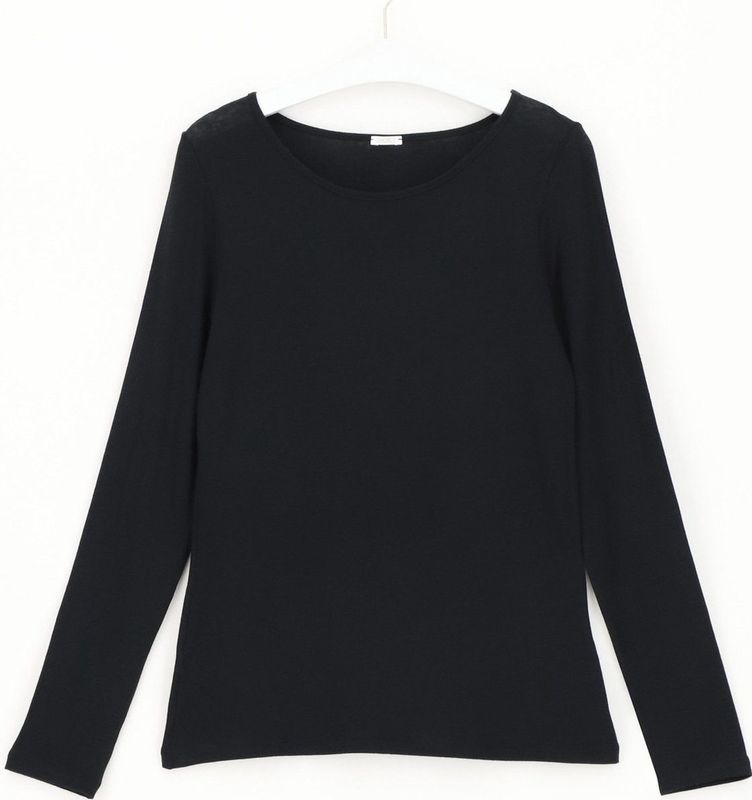 Oroblu Perfect Line Cashmere - T-Shirt Long Sleeve - Kleur Zwartmall