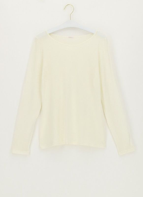 Perfect Line Cashmere - T-Shirt - Ivory - Lange Mouwen