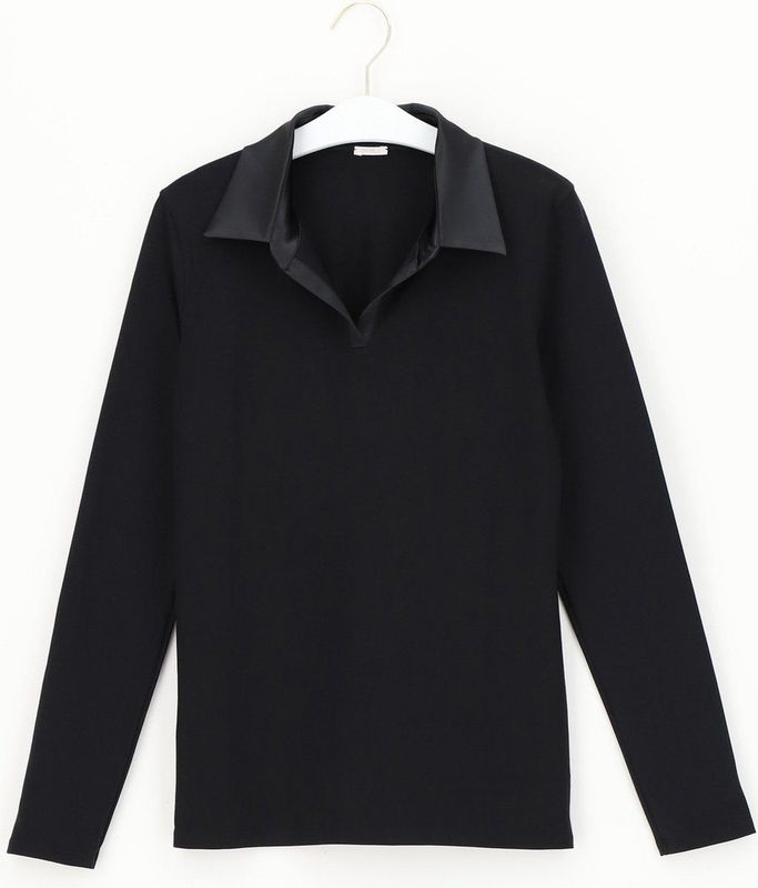 Oroblu Perfect Line Cotton Ondershirt met Polokraag Zwart