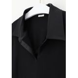 Oroblu Perfect Line Cotton Ondershirt met Polokraag Zwart