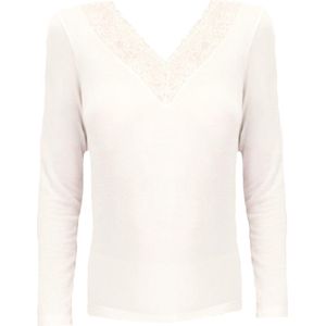 Oroblu - Perfect Line Cashmere - Lace T-Shirt - Ivory - Lange Mouwen