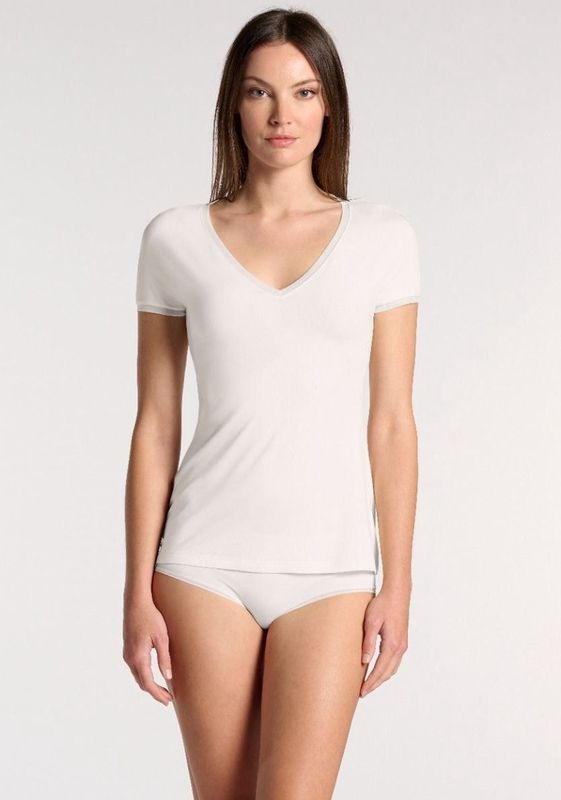 Oroblu - Perfect Line - T-shirt - Ivory - V-hals