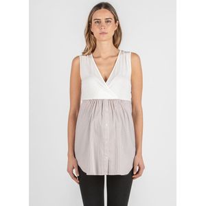 Zwangerschaps- en Voedingstop Melissa wit met gestreepte onderkant