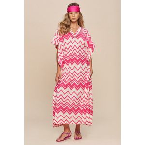 Pepita - Kaftan - Zigzagpatroon - Lange Jurk - Met Franjes