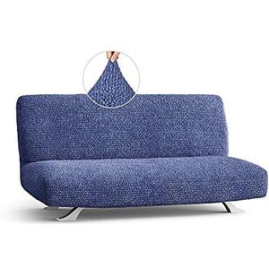 Menotti Hoes voor 2-, 3-zits slaapbank zonder armleuningen, voor bank en fauteuil, rekbare stof, microvezel, blauw (slaapbank zonder armleuningen)