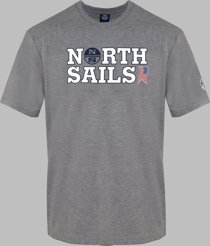 North Sails - T-shirt - Grijs - Katoen - Korte Mouwen