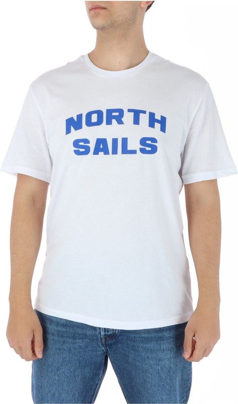 North Sails - T-shirt - Wit - Polyester/Katoen - Ronde Hals - Korte Mouwen