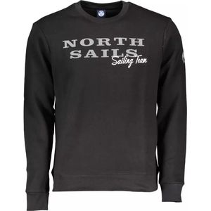 North Sails - Sweatshirt - Zwart - Geribbelde Crew Neck