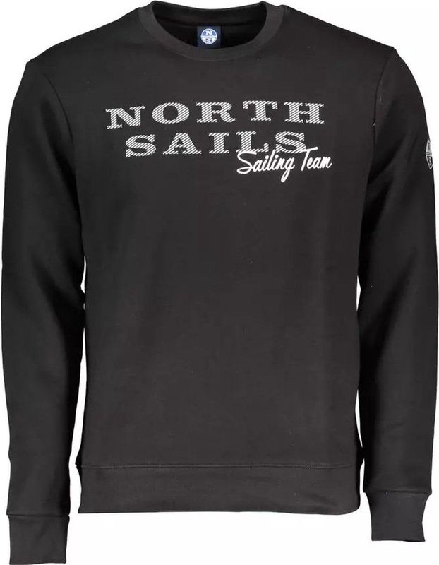 North Sails - Sweatshirt - Zwart - Geribbelde Crew Neck