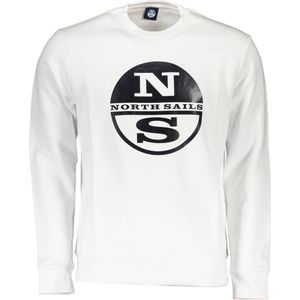 North Sails - Sweatshirt - Wit - Geribbelde Ronde Hals