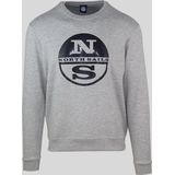 North Sails - Sweatshirt - Wit - Geribbelde Ronde Hals