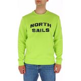 North Sails - Geribbelde Ronde Hals Sweater - Groen - Heren
