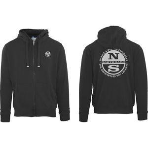 North Sails - Hoodie - Zwart - Met Ritssluiting en Ribgebreide Boorden