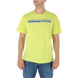 North Sails - T-shirt - Grijs - Katoen - Korte Mouwen met Geribbelde Afwerking