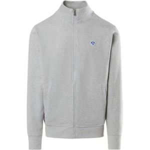 Vest North Sails Men Full Zip Sweatshirt With Logo Grey Melange-L