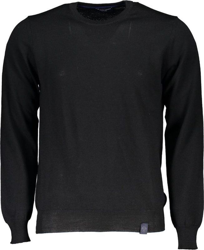 Crew Neck Sweater Classic Style - Zwart - Langsleeve - Geborduurd Logo