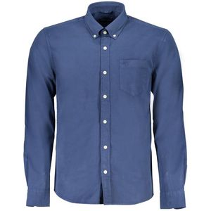 Oxford - Katoenen Overhemd - Blauw - Lange Mouwen - Regular Fit