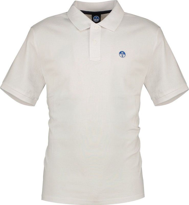 North Sails - 692451 - Poloshirt - Wit - Korte Mouwen - Biologisch Katoen - Duurzaam