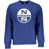 North Sails - Cotton Sweater - Blauw - Heren - Ronde Hals - Lange Mouwen