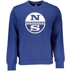 North Sails - Cotton Sweater - Blauw - Heren - Ronde Hals - Lange Mouwen