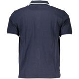 Classic Fit - Poloshirt - Blauw - Korte Mouwen - 2 Knopen - Stijlvolle Print