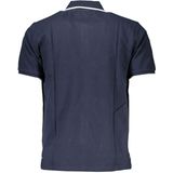 Classic Fit - Poloshirt - Blauw - Korte Mouwen - 2 Knopen - Stijlvolle Print