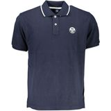 Classic Fit - Poloshirt - Blauw - Korte Mouwen - 2 Knopen - Stijlvolle Print