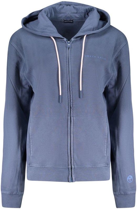 North Sails - Cropped Zip Hoodie - Blauw - Dames Sweater