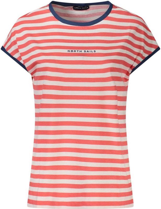 T-shirt - Rood - Gestreept - Korte Mouwen - Crew Neck - Vrouwen